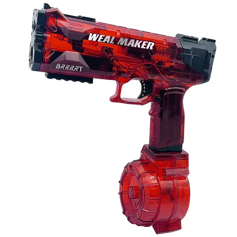 Водяний пістолет Weal Maker електричний з затвором, 2 обойми, зарядка від USB ,червоний( W 555- red )