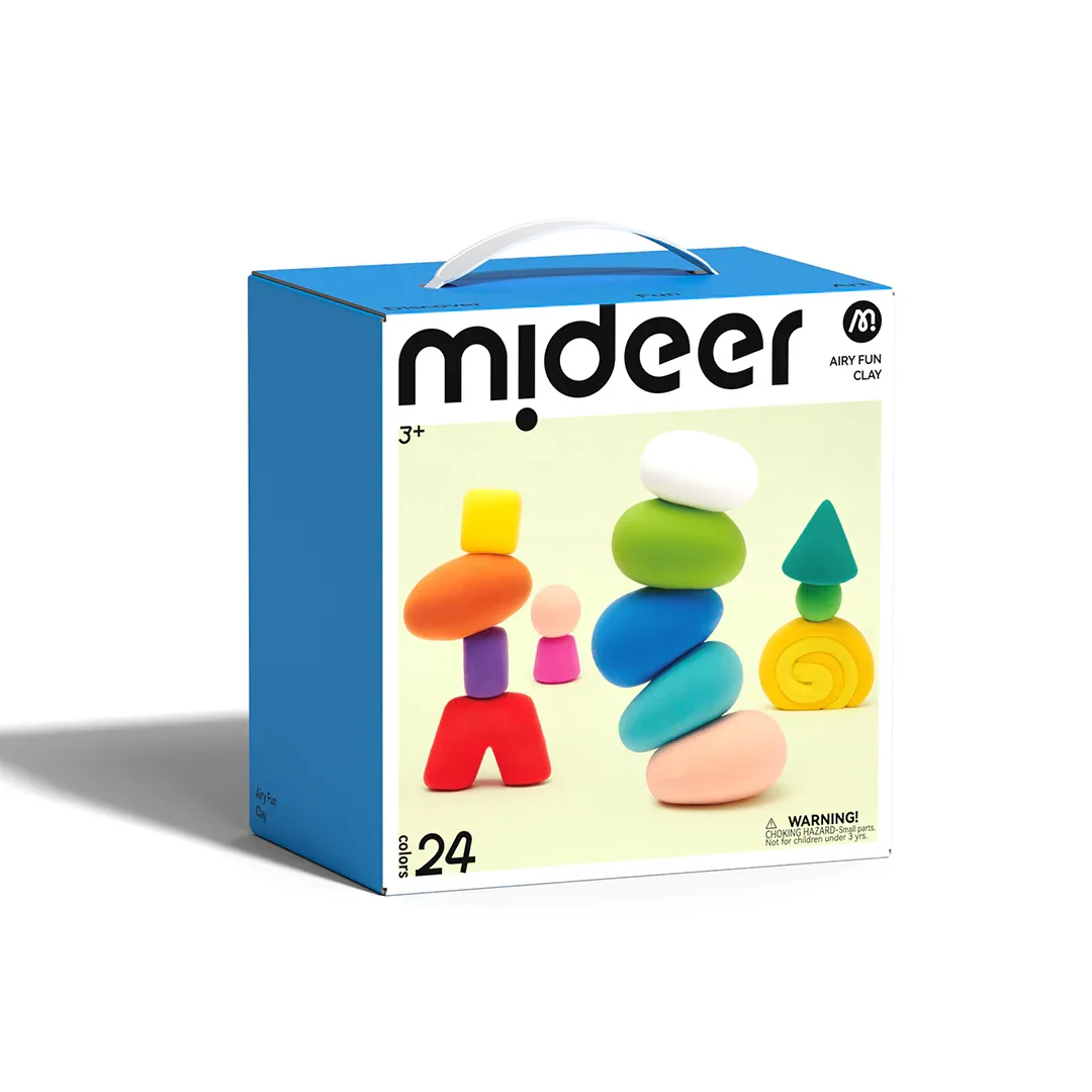 Маса для ліплення Повітряна глина MiDeer М'яка глина Airy Fun Clay 24 кольори, 5 інструментів ( MD1545) тісто для ліплення