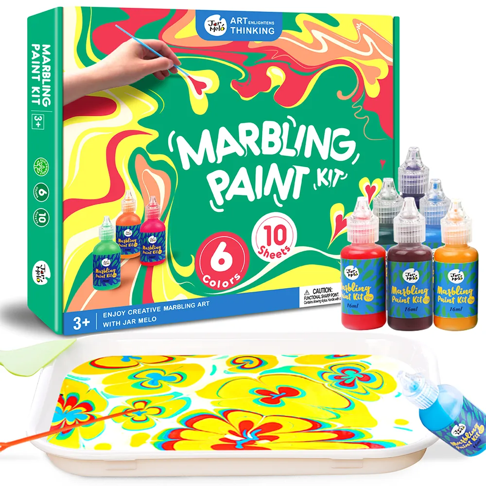 Набір для малювання на воді Jar Melo 6 кольорів Marbling Kit. Набір для марморування , ЕБРУ ( JA 91487 )