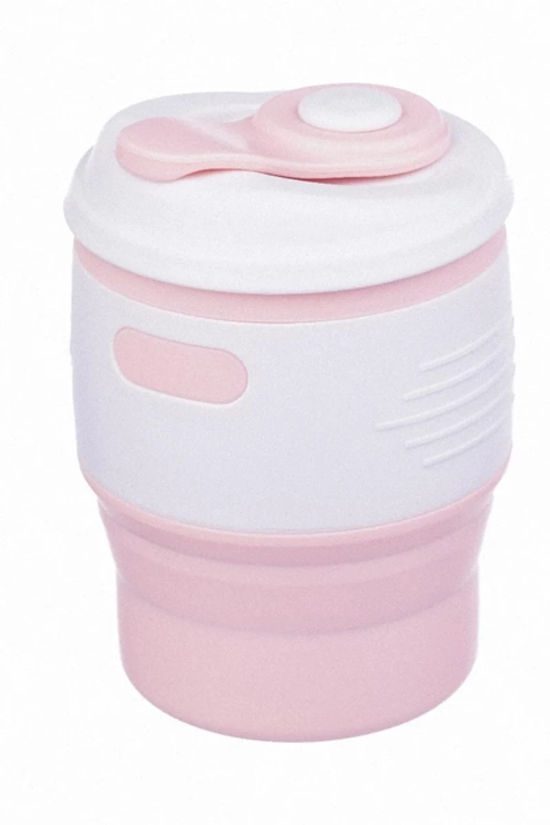 Складана силіконова склянка з кришкою 350 мл Tonna Barrel MARSHMALLOW
